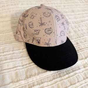 Toddler Boys Dinosaur Baseball Cap Tan Black Brim Adjustable Kids Hat